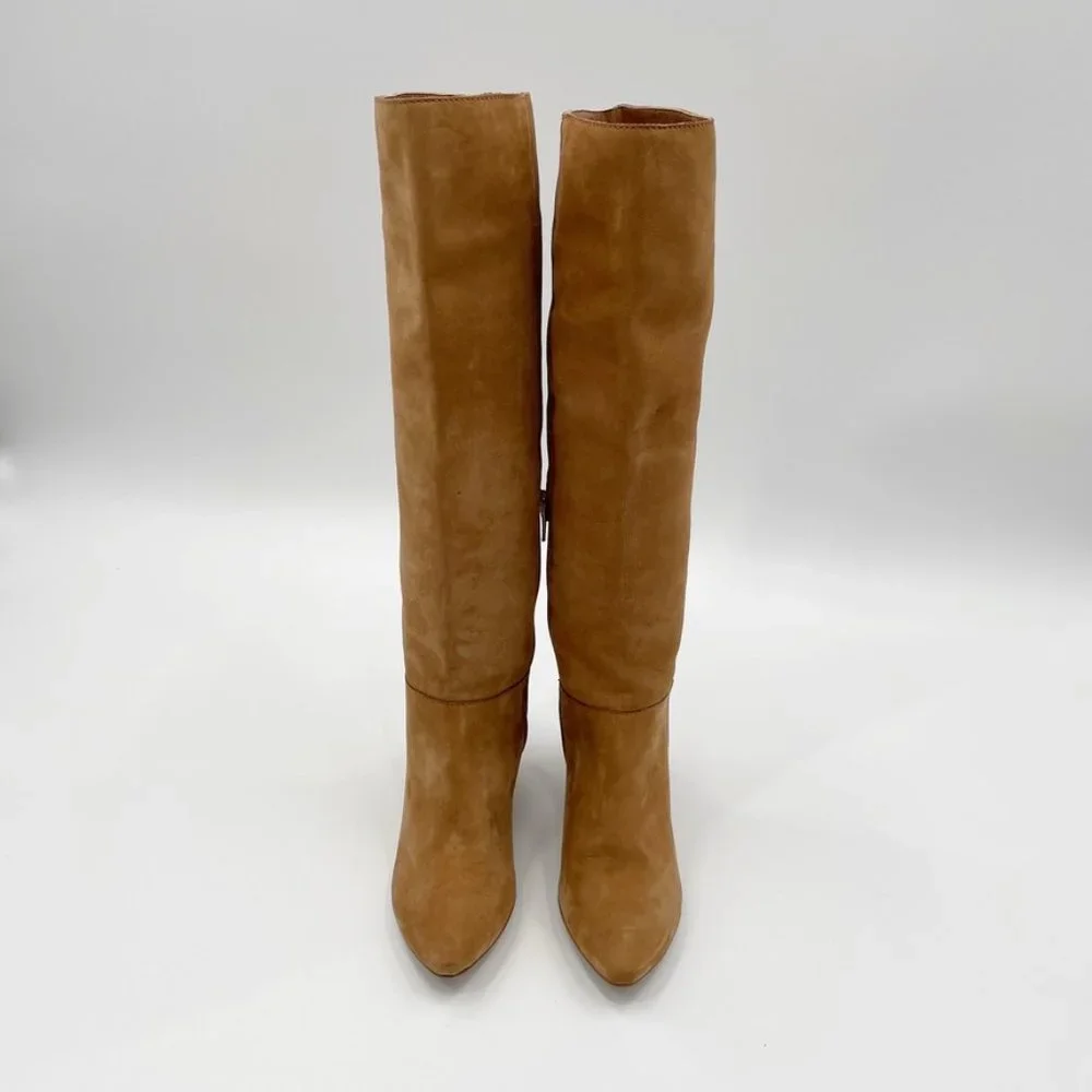 Matisse Womens Tan Suede Leather 1/2 Zip Wedge Boot  Size 6 - Picture 4 of 11